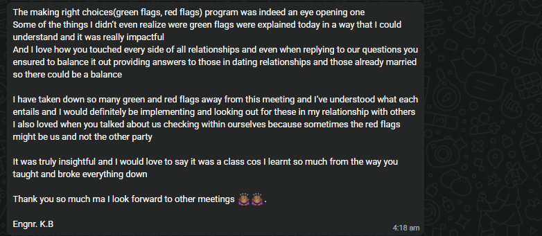 WhatsApp Testimonial 3